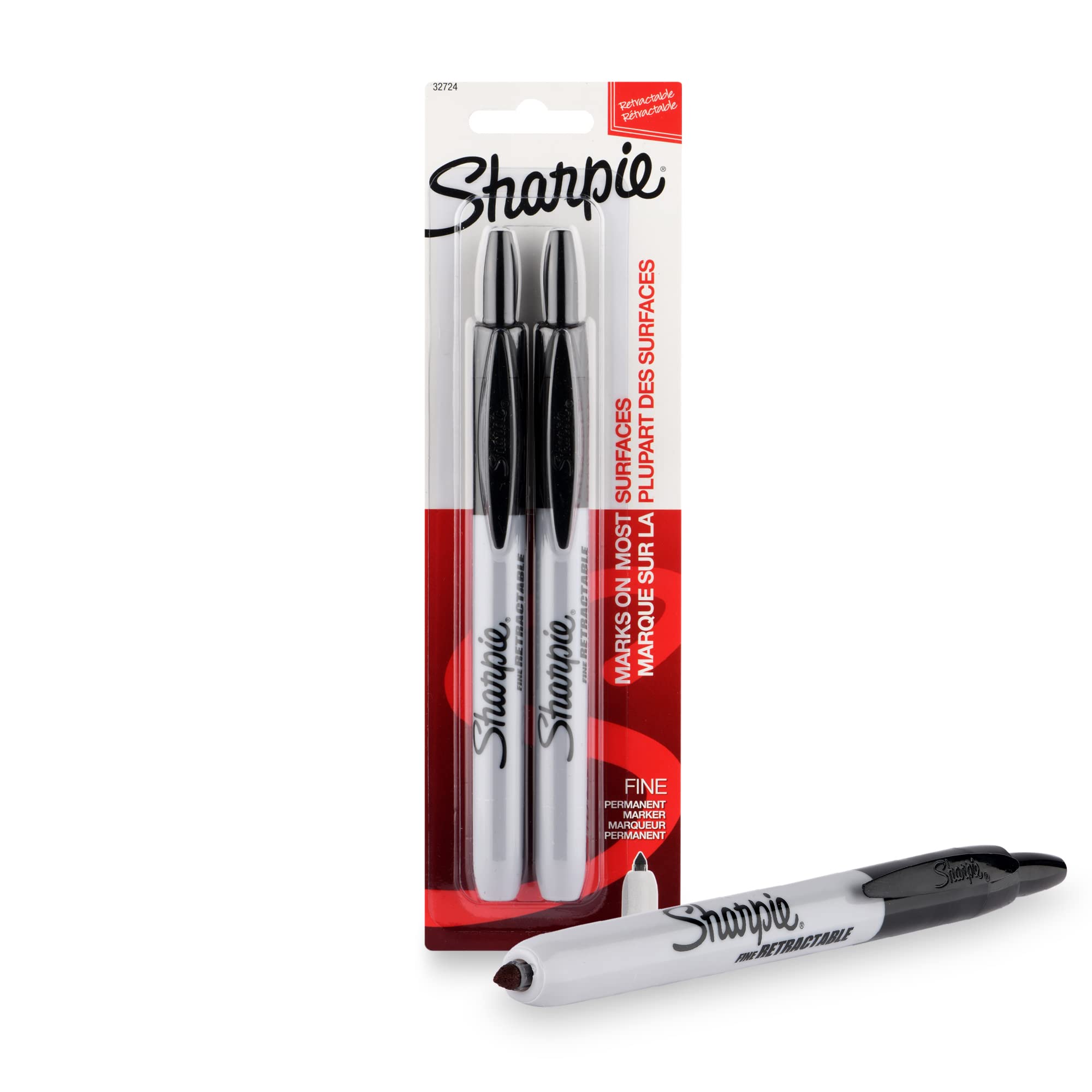 Amazon | SHARPIE ノック式 ブラック 油性マーカー 細いペン先で正確に